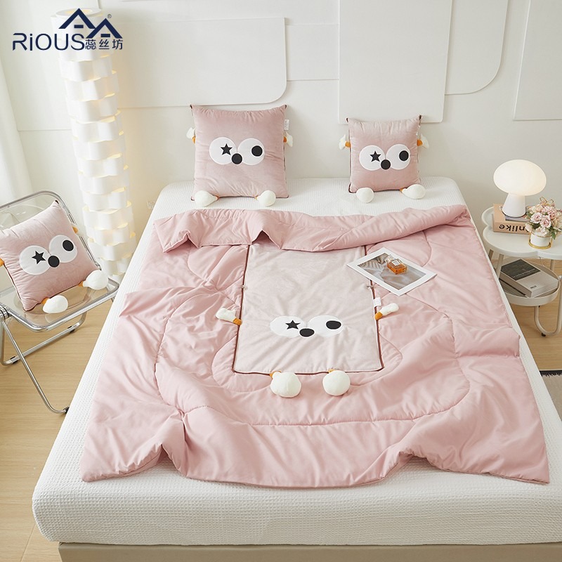 蕊丝坊家纺四季款多巴胺大眼萌大嘴萌系列抱...